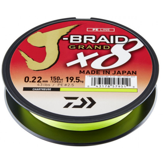 Daiwa J-Braid Grand X8E 270m chartreuse