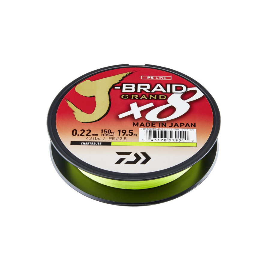 Daiwa J-Braid Grand X8E 270m chartreuse