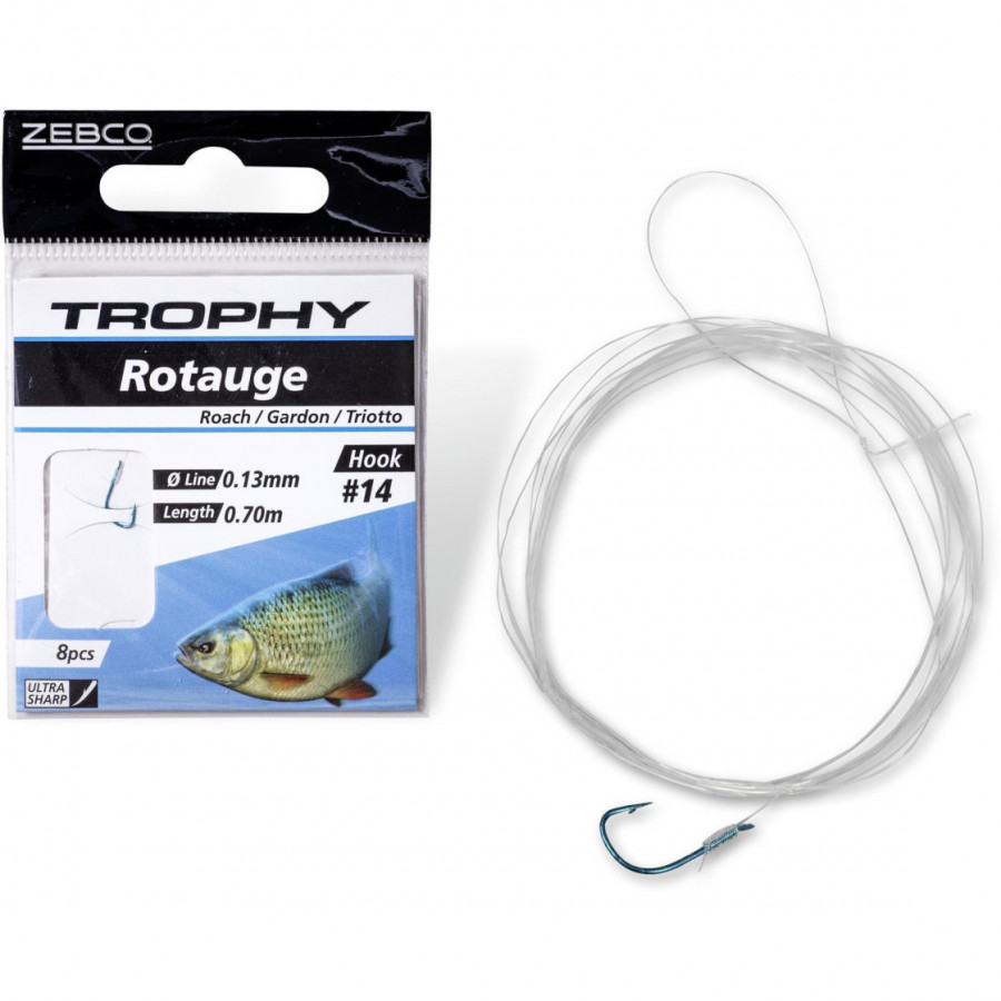 Zebco Trophy Rotaugen Vorfachhaken blau, versch. Varianten