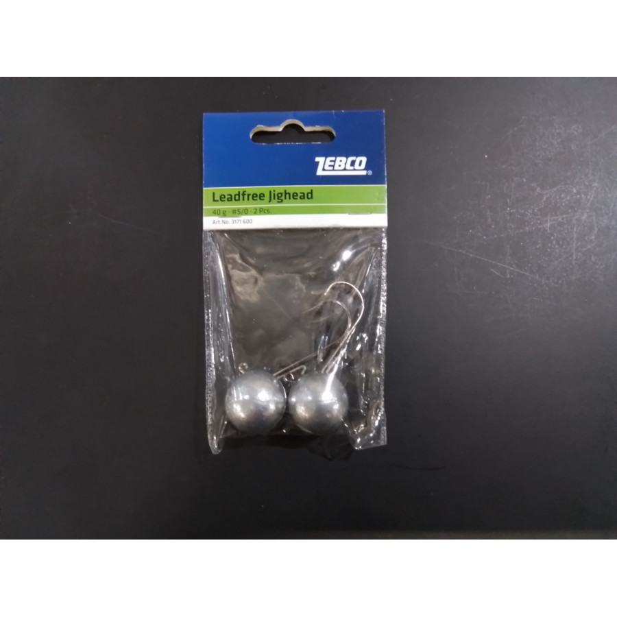 Zebco 40g bleifrei Jigkopf, Size 5/0, 2Stk.