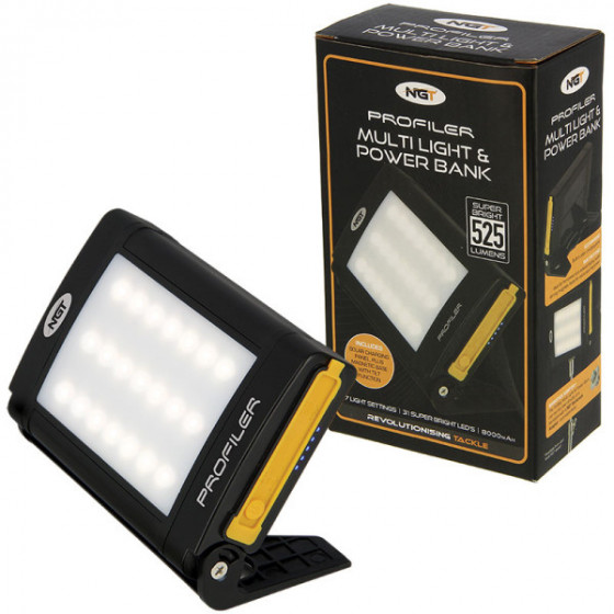 NGT Profiler 21LED Light mit Powerbank und Solarpaneel