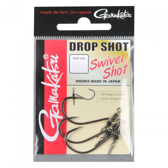 Gamakatsu Swivel Shot Hooks Black Size 2/0