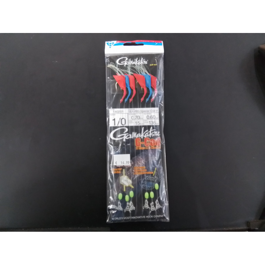 Gamakatsu G-Cod Sea Rig, 1/0, rot blau