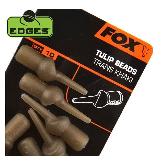 Fox Edges Tulip Bead - trans khaki x 10