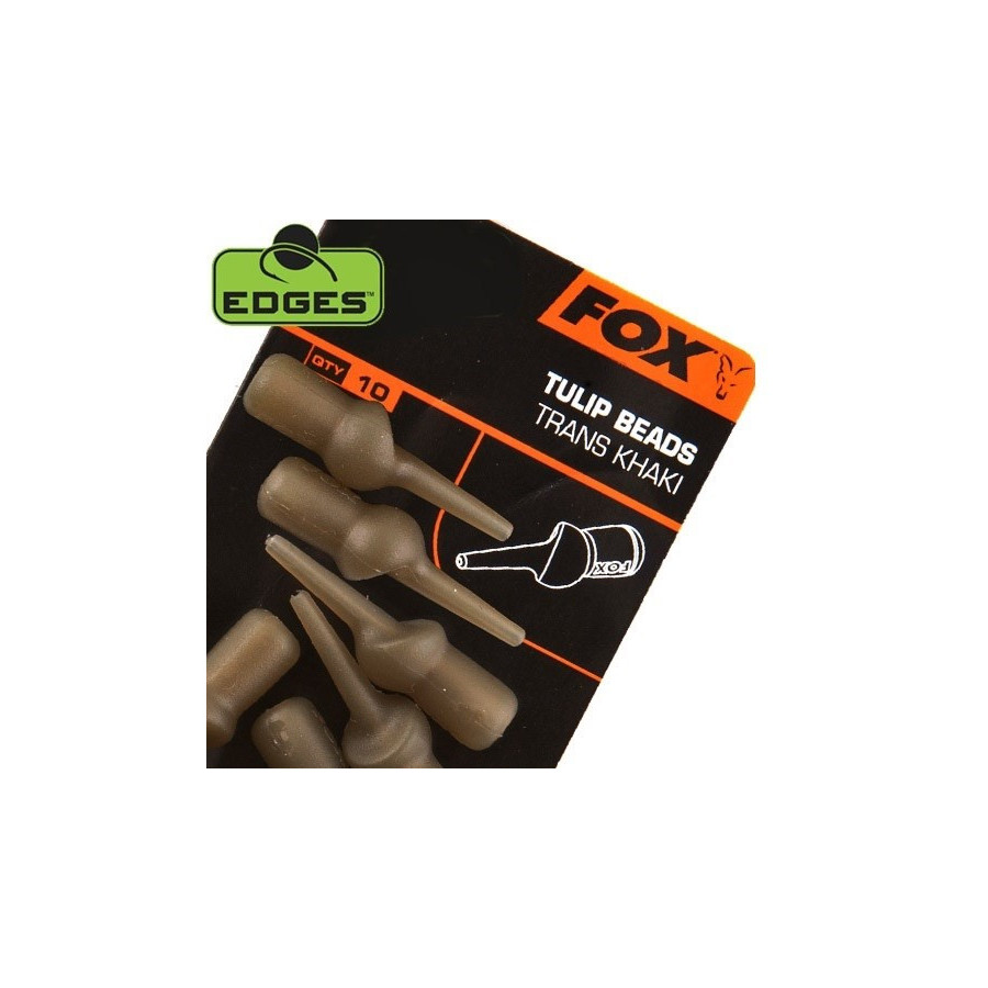 Fox Edges Tulip Bead - trans khaki x 10