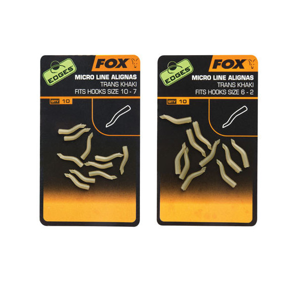 Fox Edges Micro Line Aligner Hook sz 10-7 - trans khaki