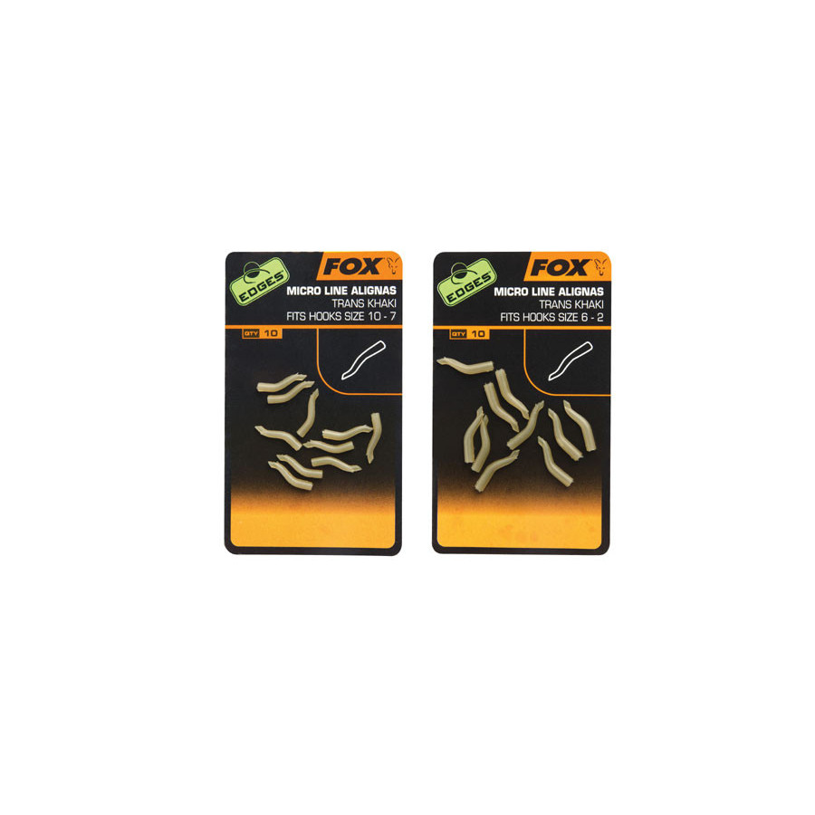 Fox Edges Micro Line Aligner Hook sz 10-7 - trans khaki