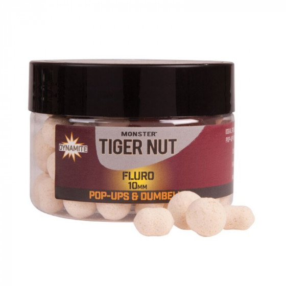 Dynamite Baits White Fluro Pop Up & Dumbells Tiger Nut 10mm Pot