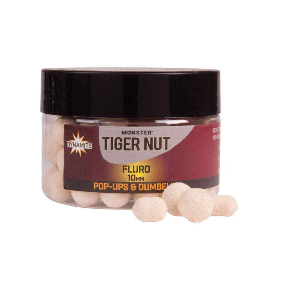 Dynamite Baits White Fluro Pop Up & Dumbells Tiger Nut 10mm Pot