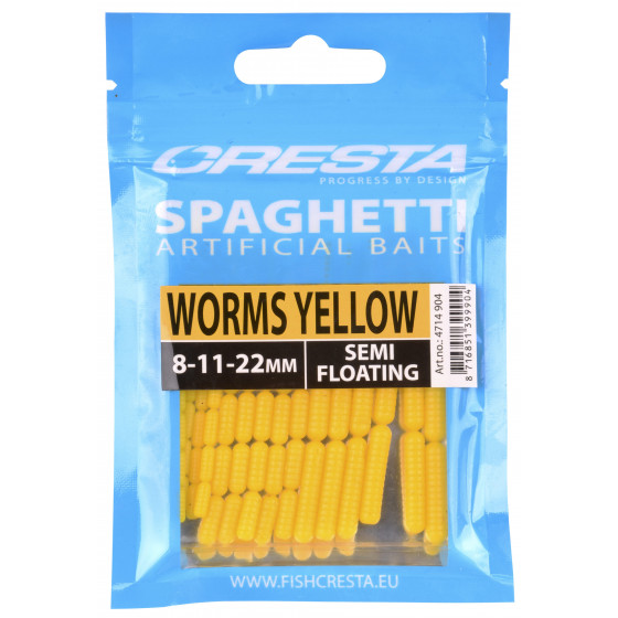 Cresta Spaghetti Worms yellow (8,11,22mm)
