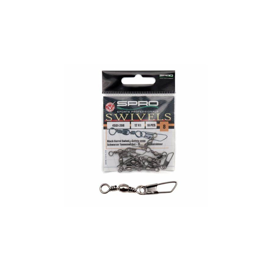 Spro BARREL SWIVEL+SAFETY-SNAP 10Stk.