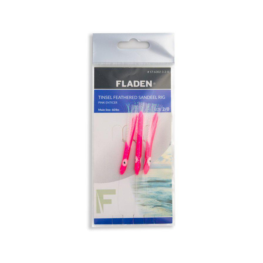 Fladen Tinsel Feathered Sandeel Rig, pink