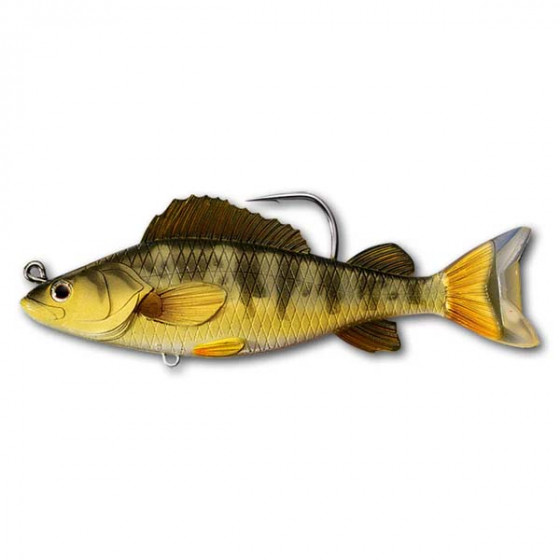 Mustad LiveTarget Swimbait, Yellow Oerch, 113mm, 21g, gold/olive