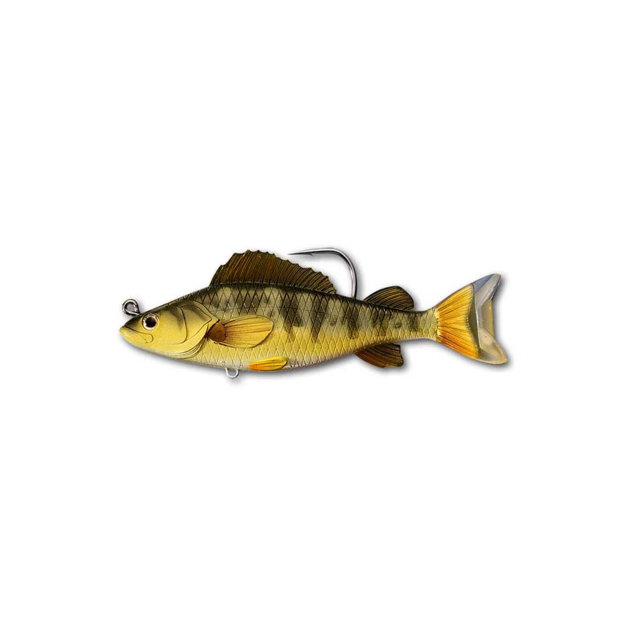 Mustad LiveTarget Swimbait, Yellow Oerch, 113mm, 21g, gold/olive