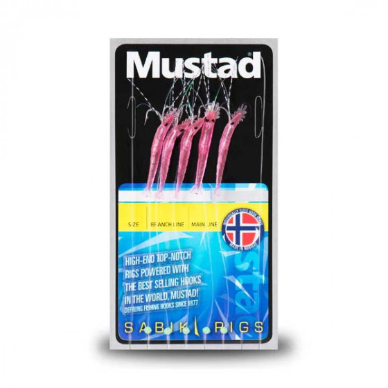 Mustad Mini Shrimp Sabiki Rig, Fluo Pink