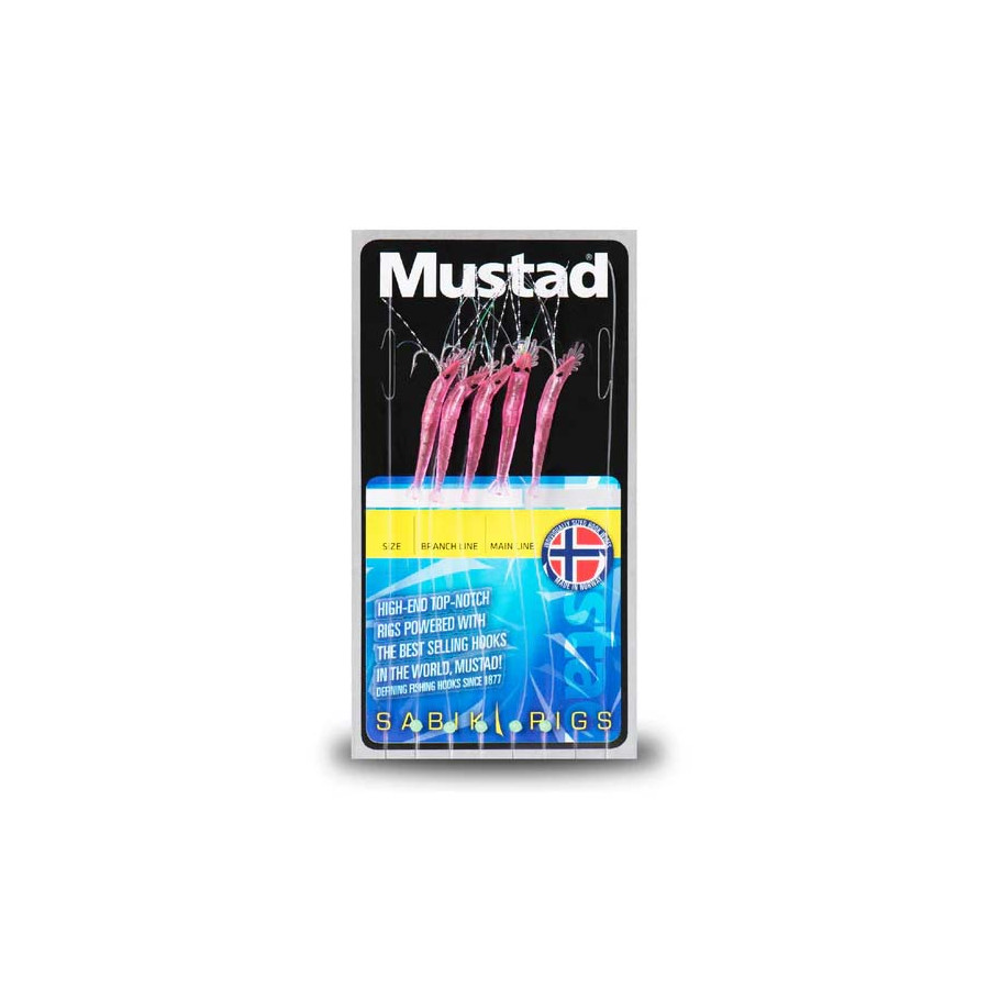 Mustad Mini Shrimp Sabiki Rig, Fluo Pink