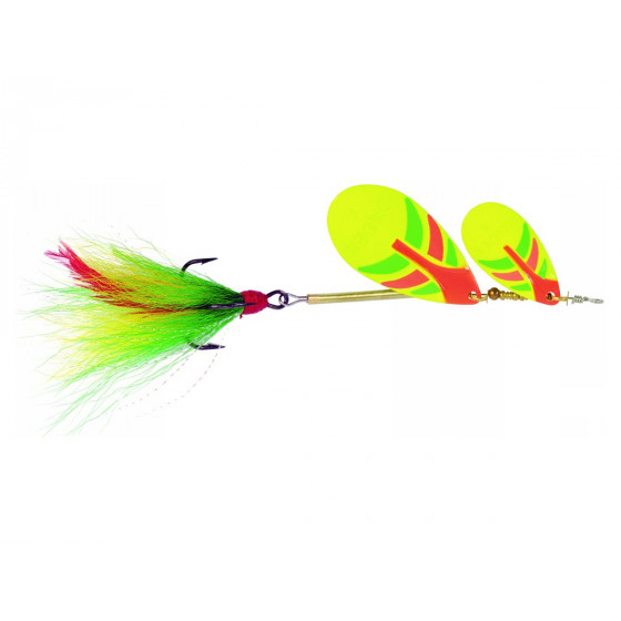 Ondex Buck Tandem Doppelblatt Spinner mit glitzer Puschel, versch. Varianten