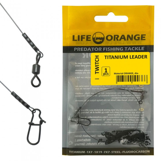 Life Orange Titanium-Vorfach 1 Stück 12kg/25lb 24cm