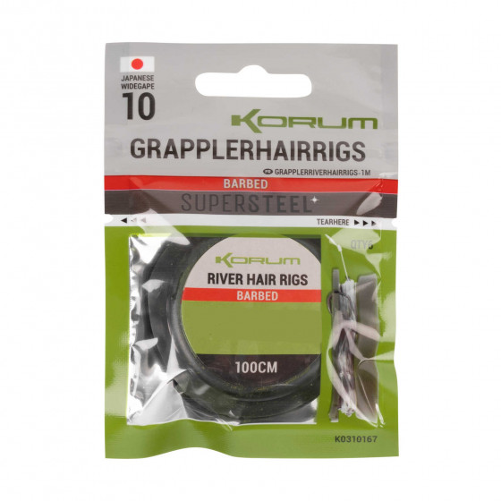Korum Grappler Hair Rigs,1m, barbed, versch. Varianten