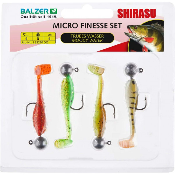 Balzer Shirasu Microköder Set, 4cm, 3g, Jighead Gr. 4, versch. Varianten