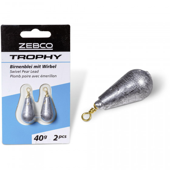 Zebco Trophy Birnenblei mit Wirbel, Swivel Pear Lead, versch. Varianten