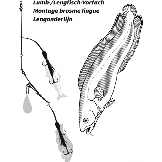 Rhino Lumb-/Lengfisch fluo Vorfach Size 8/0, 55kg, 1,15m, 1,00mm