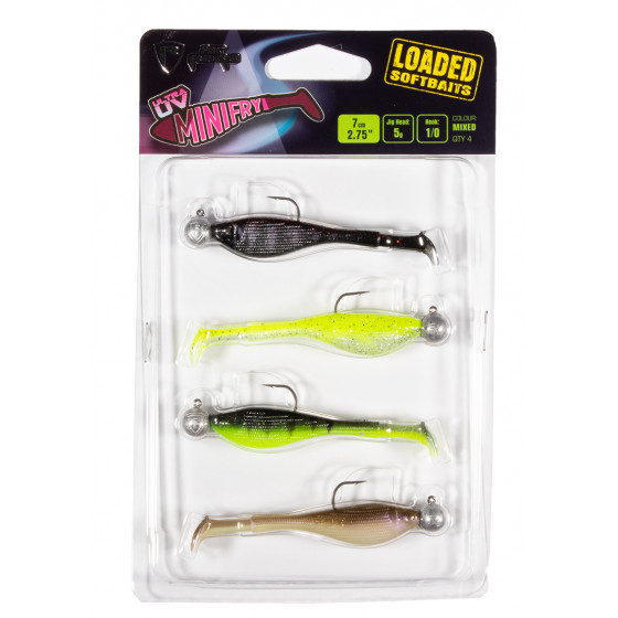 Fox Rage Ultra UV Mini Fry Mixed Colour Loaded Lure Pack, 7cm, 5g