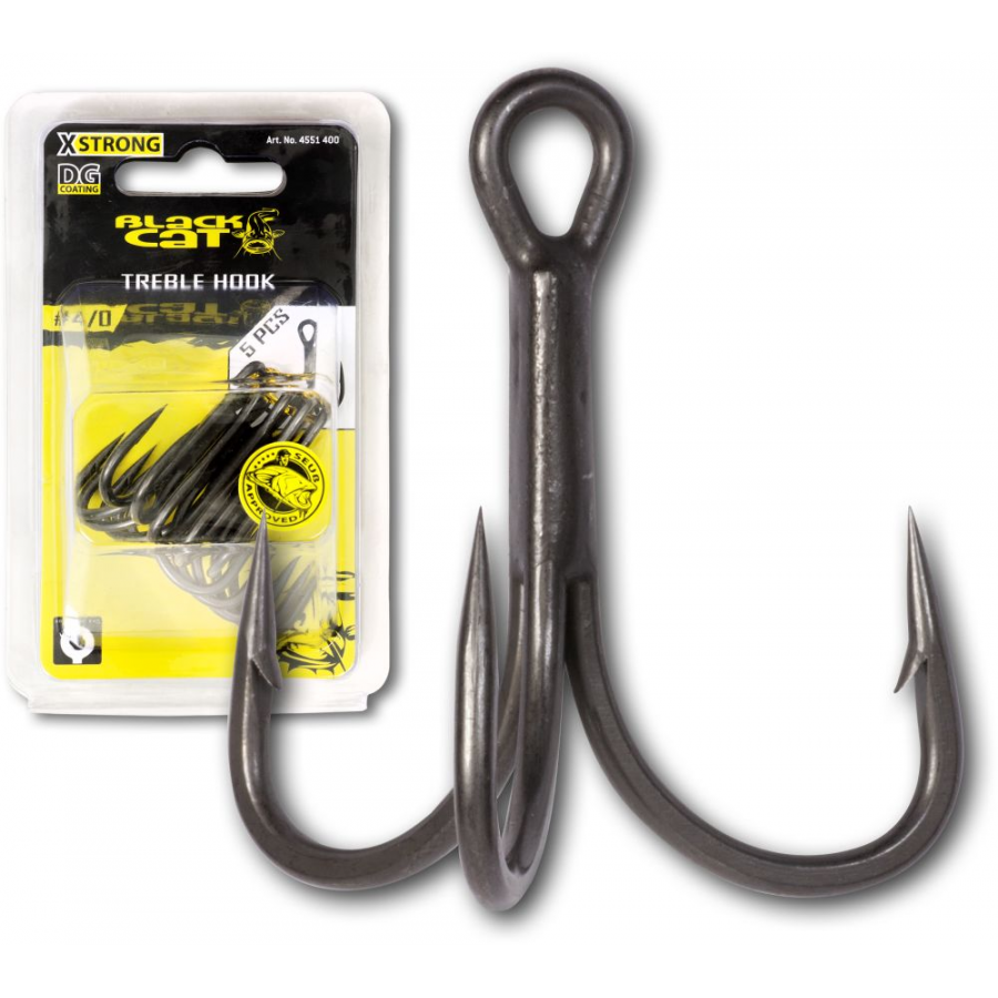 Black Cat Treble Hook DG DG coating Size 4