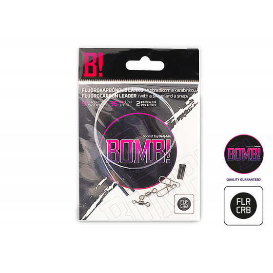 Delphin BOMB! Fluorocarbon mit Wirbel und Karabiner, verschiedene Varianten