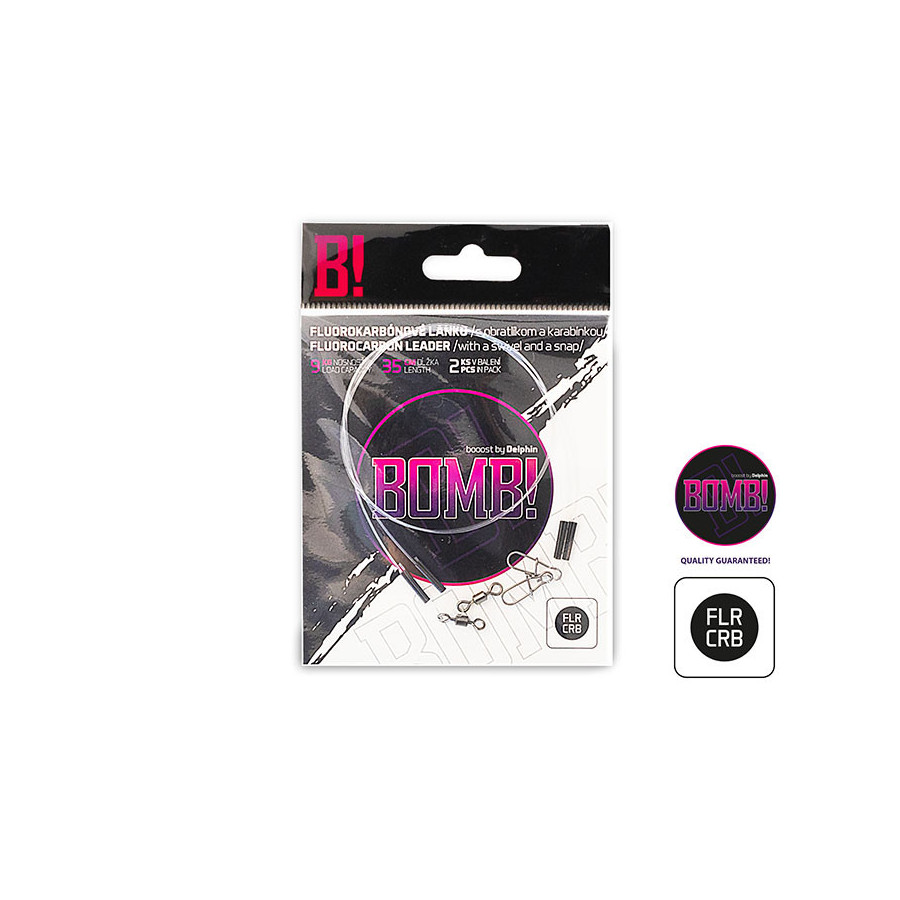 Delphin BOMB! Fluorocarbon mit Wirbel und Karabiner, verschiedene Varianten