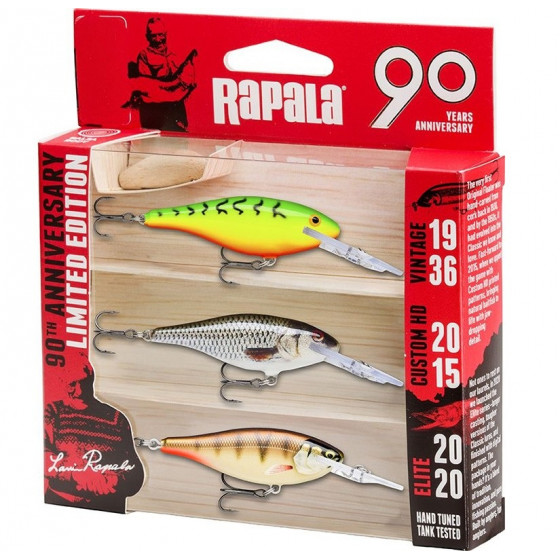 Rapala 90 Years Lure Kit Shad Rap – Limitierte Jubiläums-Edition mit drei legendären Shad Rap Modellen