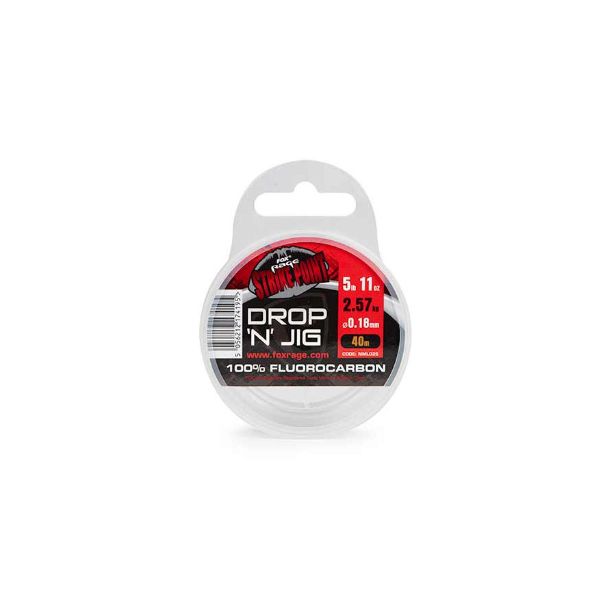 Fox Rage Strike Point Drop N Jig Fluro  40m, versch. Varianten